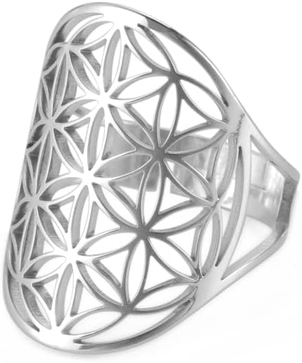 Bague Fleur de Vie - Acier Inoxidable